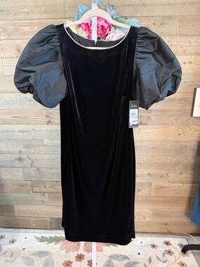 Karl Lagerfeld Black Velvet Mini Dress 6 8